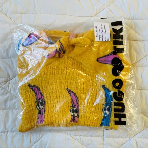 HUGO 🩷 TIKI Banana Print Terry Crop Top - Picture 4 of 4